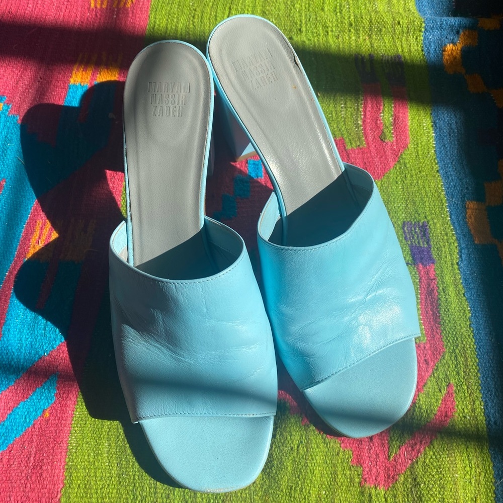Maryam Nassir Zadeh baby blue pumps